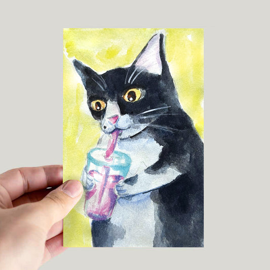 Drinking Cat 06